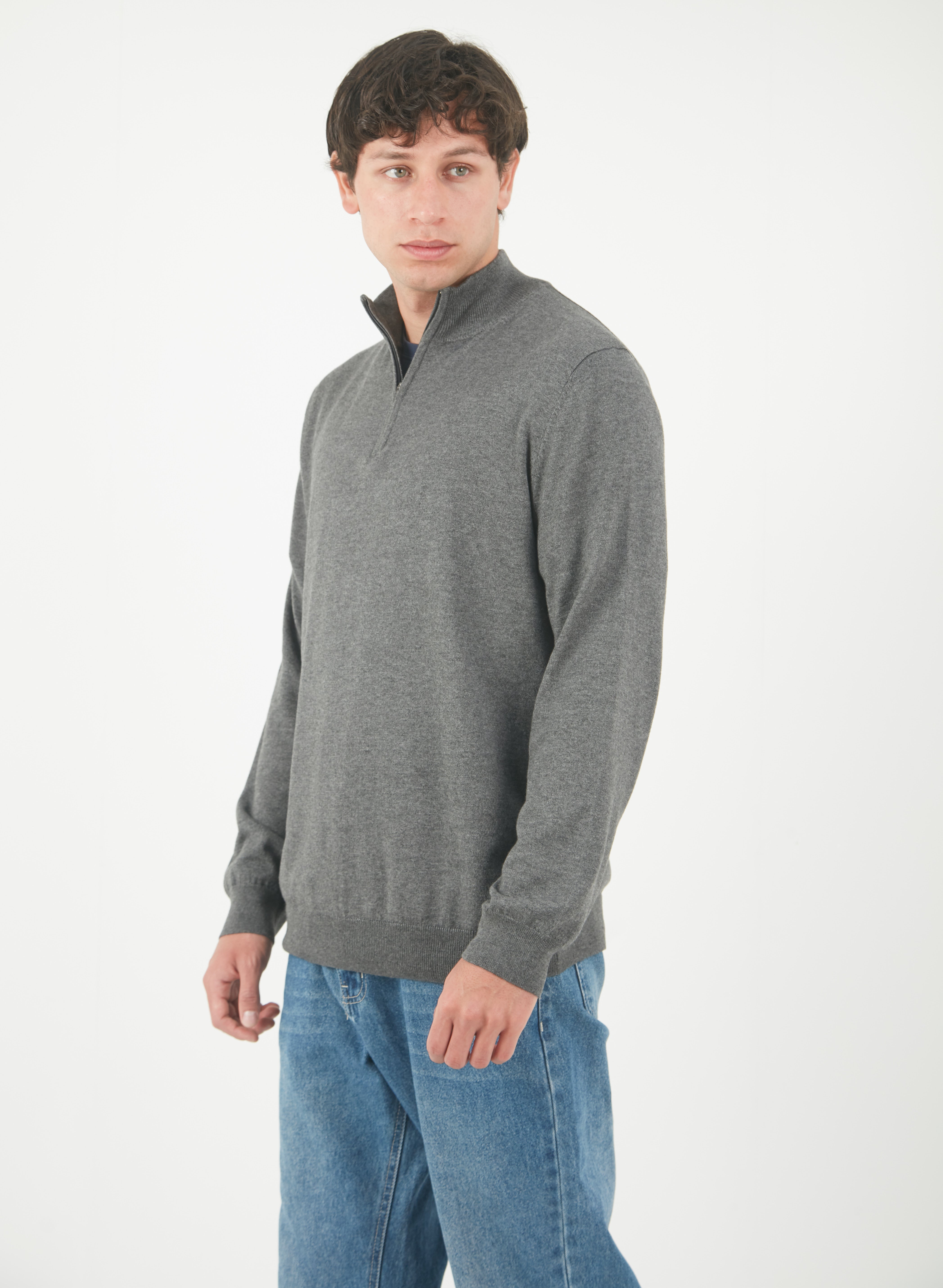 1/4 Zip Gris Asphalt