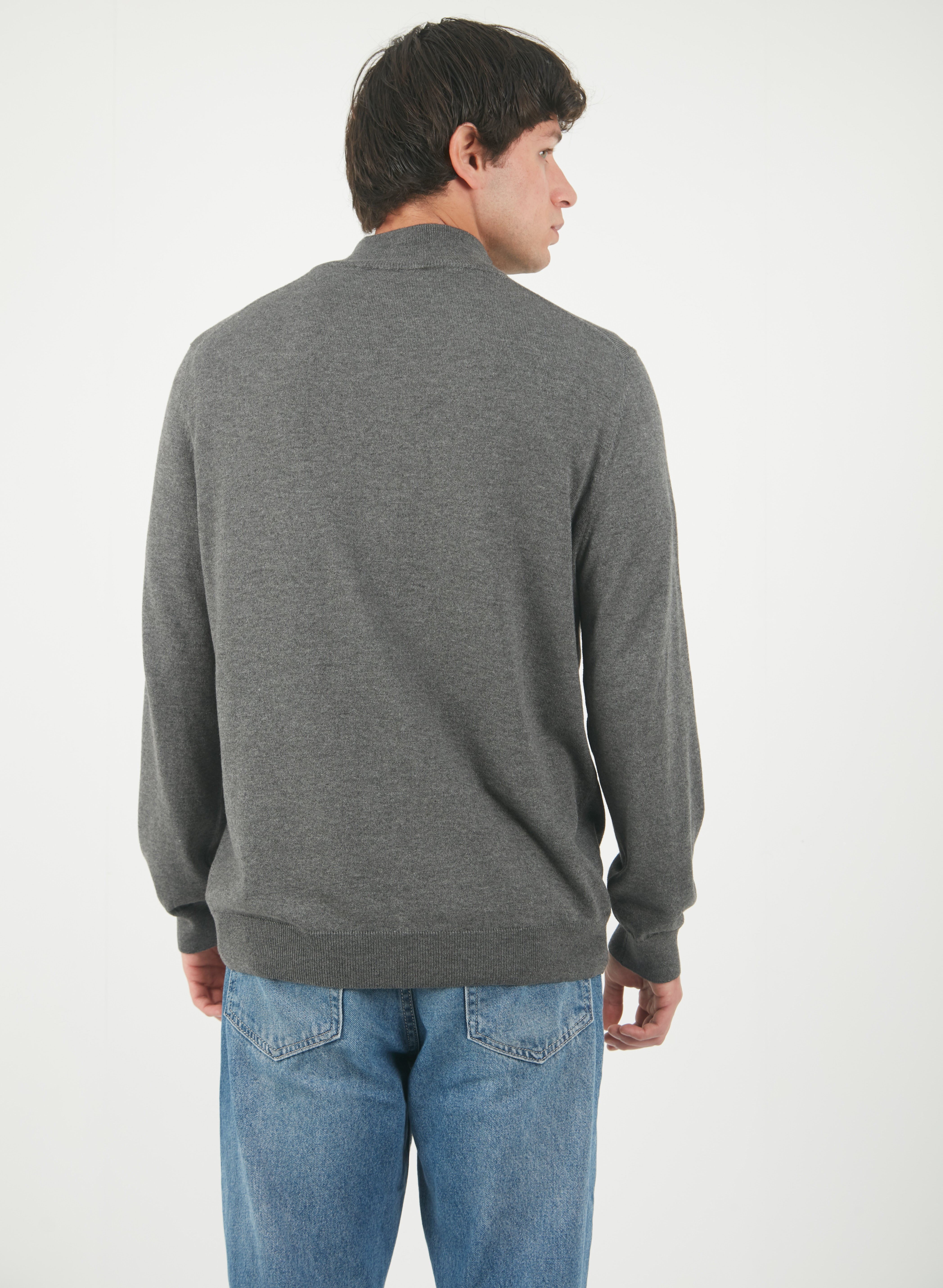 1/4 Zip Gris Asphalt