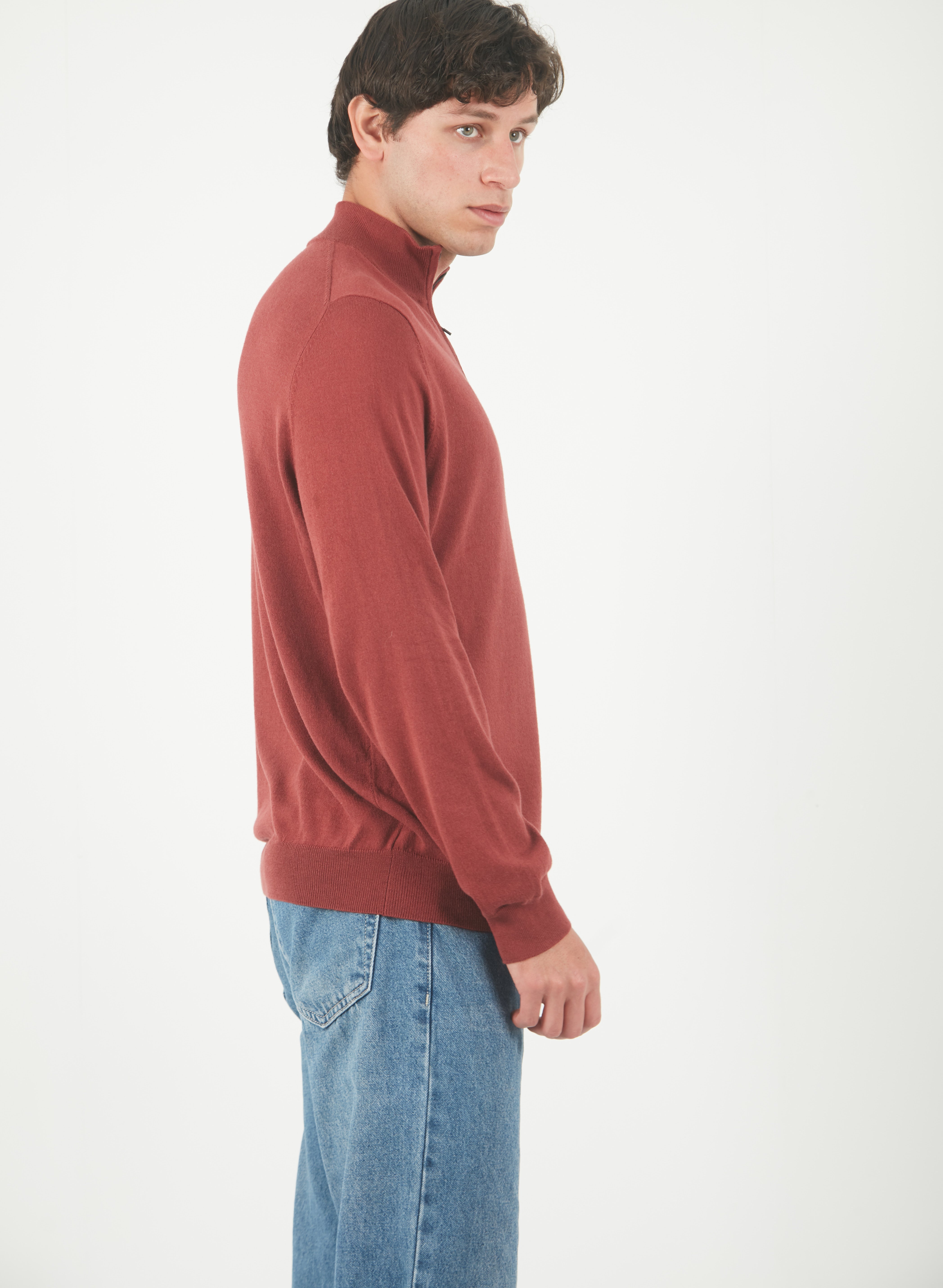 1/4 Zip Rojo Cinammon