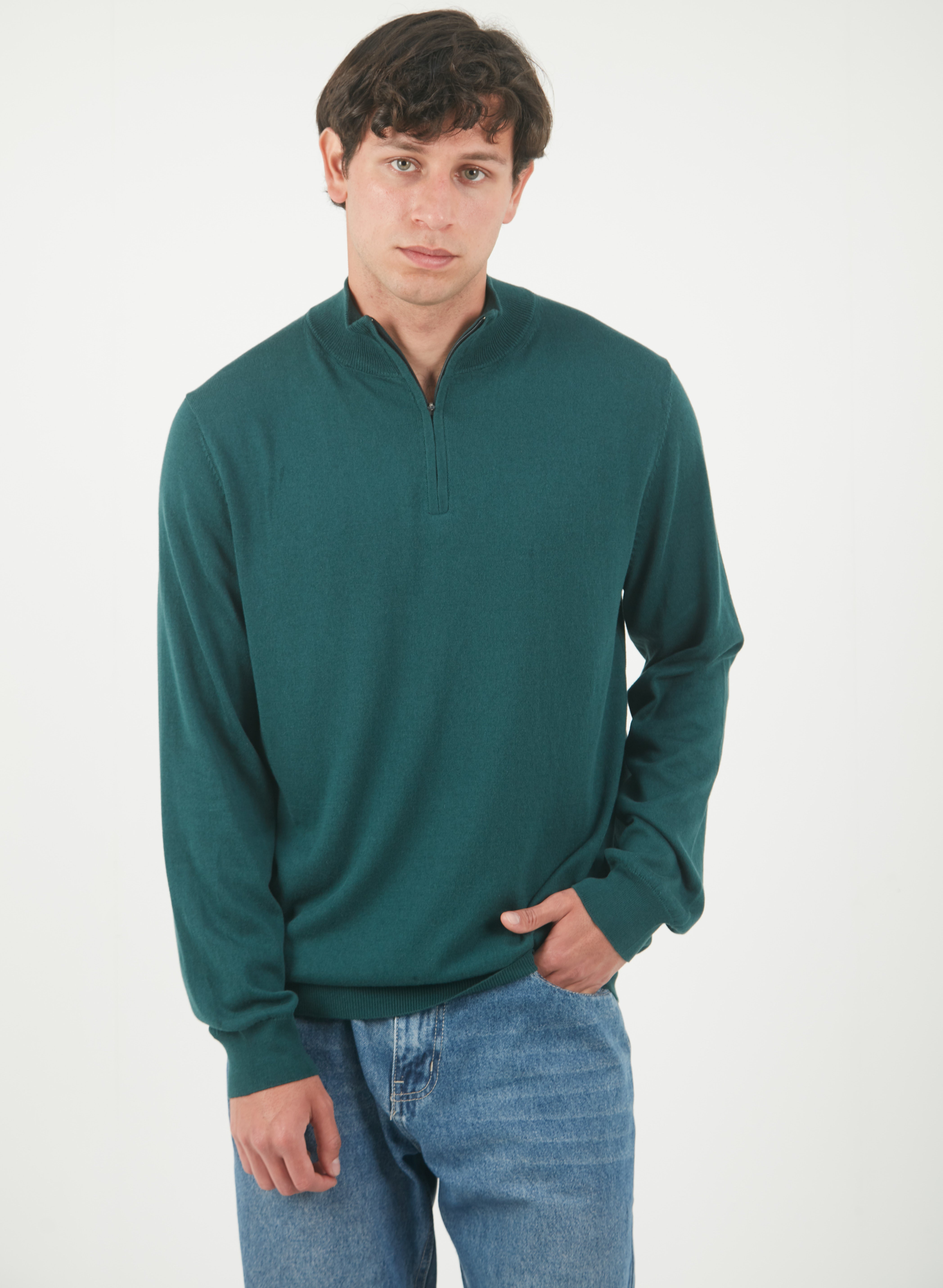 1/4 Zip Verde Pino