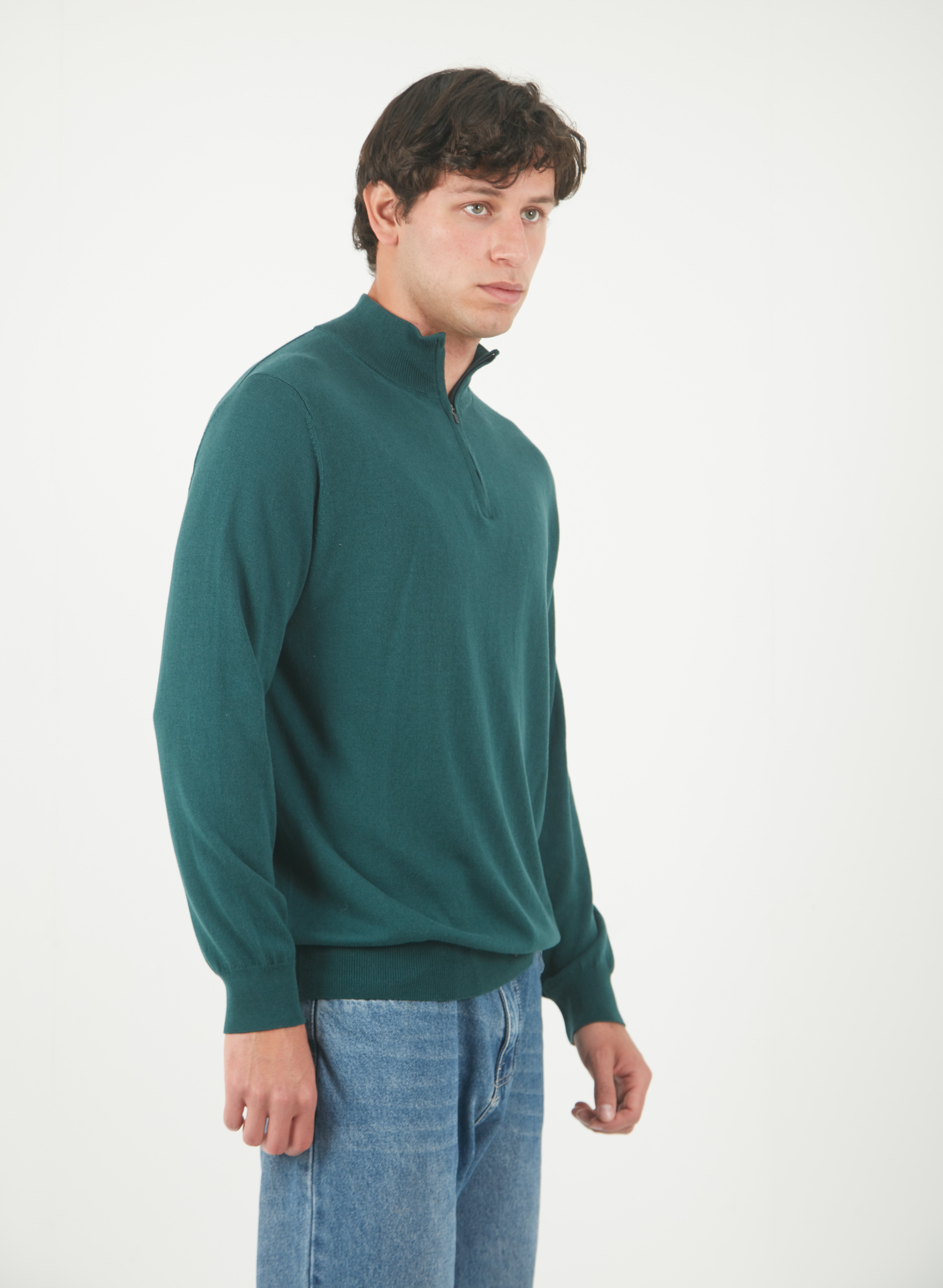 1/4 Zip Verde Pino