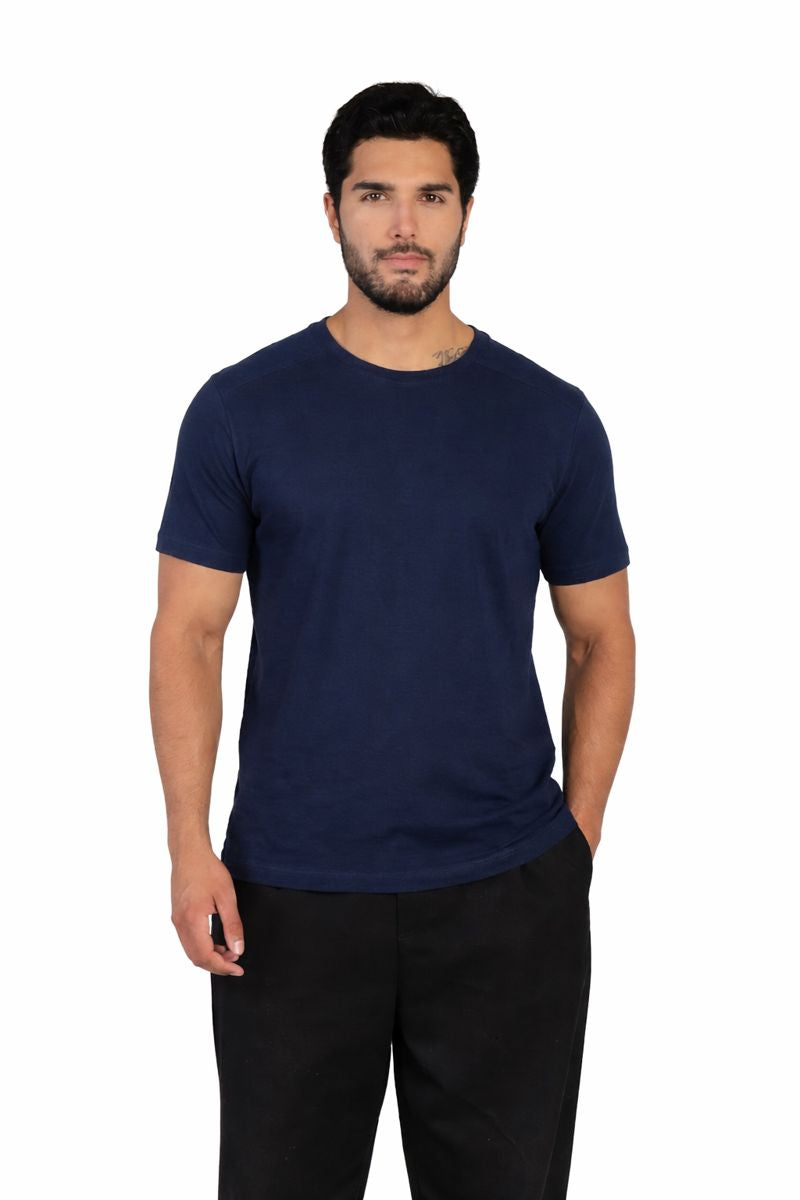 Hammer Collar Knit Tee - Marine Blue